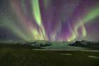 Iceland, Aurora Borealis near Fjallsarlon Art Print